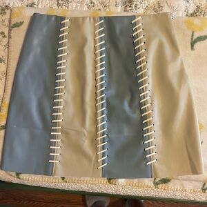 Miami Blue and Cream Mini Skirt